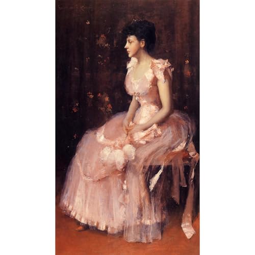 Toile Portrait d'une dame en rose 101,6 x 127 cm pour habiller un grand mur vide prete a encadrer