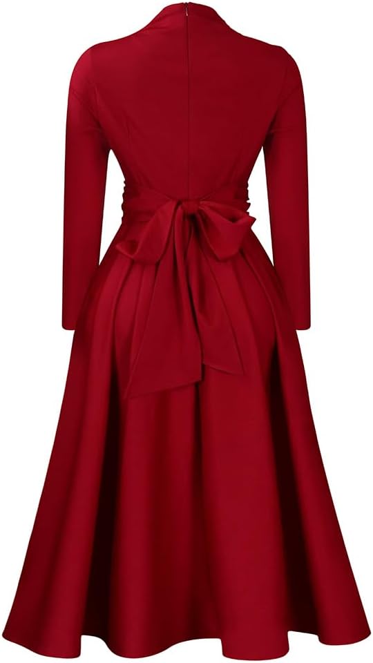 INR Women Elegant Long Dress Fashion Casual Dress High Waist Flowy Big Swing Dress - Image 5