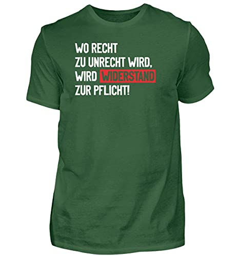 T-shirt pour homme vert bouteille S imprimé avec citation allemande engagée