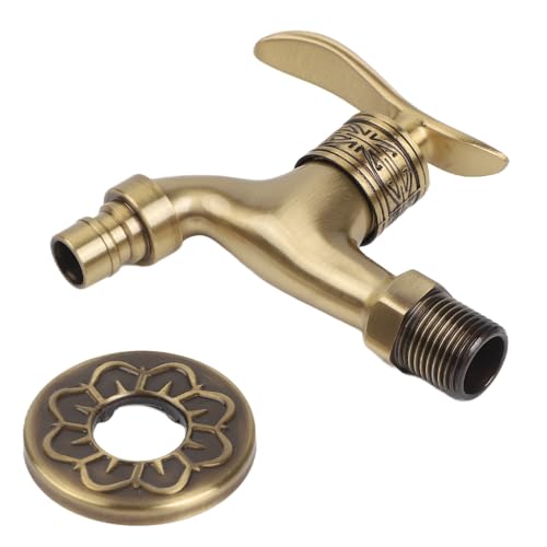 Gettimore Robinet d'eau froide vintage en laiton massif G1/2 à fixation murale pour cuisine, salle de bain, jardin