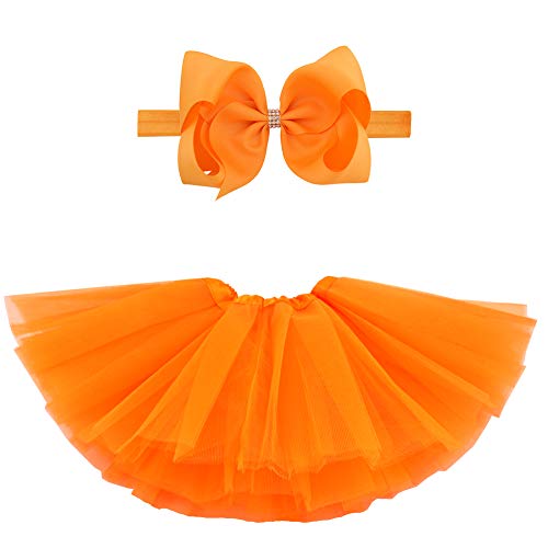 Image of BGFKS 5 Layered Toddlers Tulle Tutu Skirt for Girls with Headband for Baby Girl 0 to 36 Months
