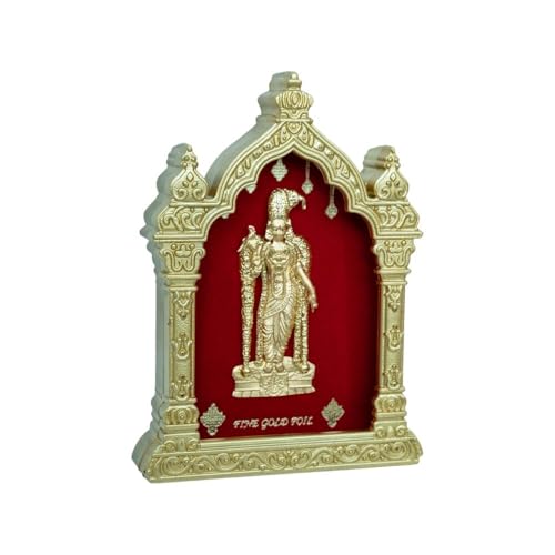 Image of EKA Temple Series Shree Madurai Meenakshi Table Top Premium Gold Foil Artwork with Metal Stand | Divine Goddess-Inspired Spiritual Decor for Home, Office & Pooja Space | Auspicious Gift