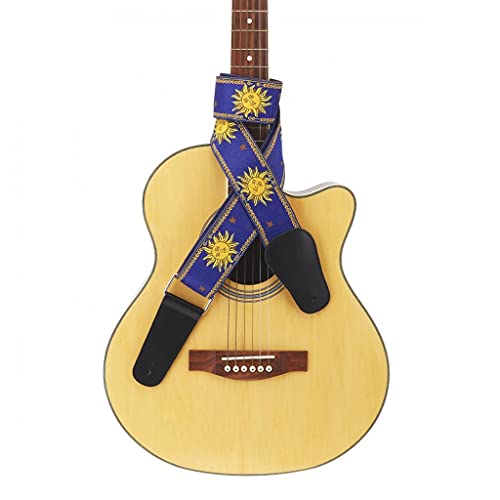 ZTTTD Sangle De Guitare en Tissu Double Tissé Motif Fleur De Soleil Se Termine en Cuir Véritable avec pour Basse De… - Les Beatles, Paul McCartney, John Lennon, RIngo Starr, George Harrison ZTTTD Sangle De Guitare en Tissu Double Tissé Motif Fleur De Soleil Se Termine en Cuir Véritable avec pour Basse De… – Image 4