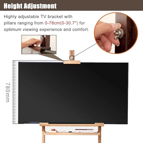 Soporte móvil de TV resistente de madera para 32-55 pulgadas miniatura 5