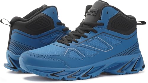 Image of Joomra Men's Stylish Sneakers High Top Athletic-Inspired Shoes | Premium Vegan Leather Upper, Durable Rubber Outsole, Perfect Ankle Support, Ideal for Outdoor & Casual Wear