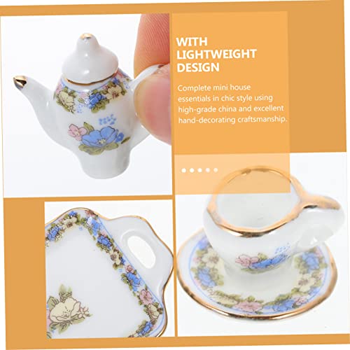 Tofficu Conjunto De 1 Conjunto De Chá Para Casa De Boneca Ornamento Vintage Bule De Chá Vintage Xíca