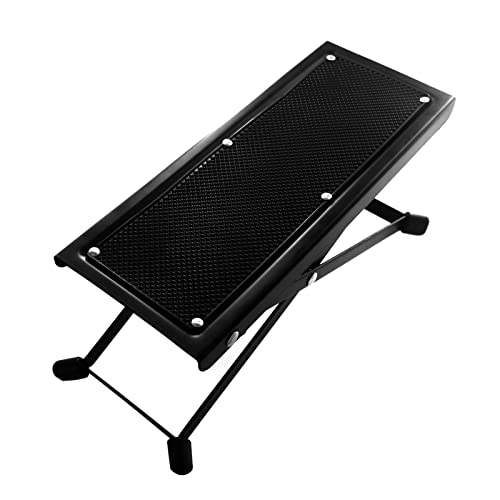 ROYHH Guitar Foot Stool 4 Position Height Adjustable Foldable Guitar Pedal Guitar Rest Step Footstool Black for Classical Guitar Player