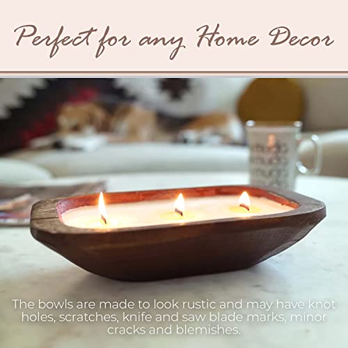 Wick Wooden Dough Bowl Gift Boxed Candle | Beautifully Packaged | High Fragrance Load | Long Burn Times (Lavender, Small) #TOP3
