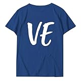 Misma Género Día de San Valentín Significado especial Impreso T Camisa Vestido de San Valentín Mujer, azul, XXL