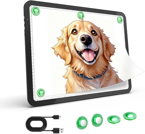 Zocelight 9000 Lux Super Bright tablette lumineuse A4,tablette dessin rechargeable avec une batterie au lithium de 4000mAh,table lumineuse aimant pour le traçage la...