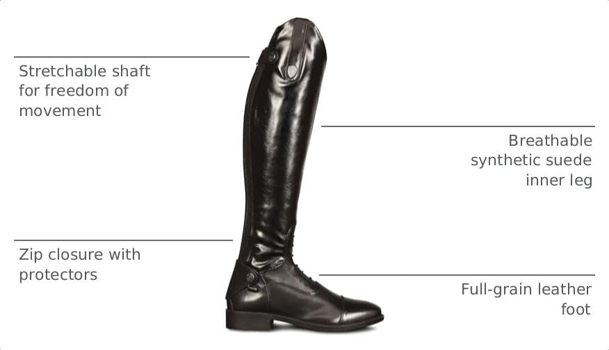 Image of Ovation Kids' Sofia Grip Tall Riding Boots - Leather Foot & Breathable Shaft Horse Riding Equestrian Footwear, Unisex Fit