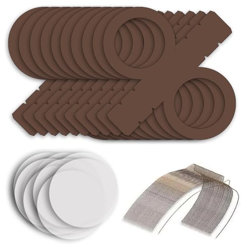 CREATIV DISCOUNT Laternen Bastelset für Braune Laternen, 10 braune Rohlinge, 20 runde Transparentpapierzuschnitte, 10 Laternenbügel, Ideal für 10 Martinslaternen