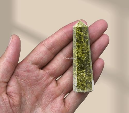 Image of Crystal Heaven Certified Green Tourmaline In Matrix Tower Obelisk Point For Chakra, Healing And Balancing - Aaa Grade Original Certified Gemstone Agate For Reiki Meditation Yoga Spiritual (2-3 Inches)