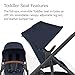 UPPAbaby Cruz V2 Stroller Full-Featured Stroller With Travel System Capabilities Toddler Seat, Bumper Bar, Bug Shield, Rain Shield Included Noa (Navy Carbon Frame Saddle Leather)