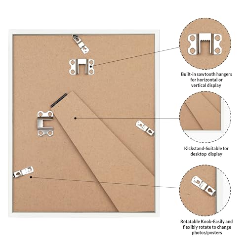 Image of LaVie Home 8x10 Picture Frame White Set of 10, Display 5x7 with Mat or 8 x 10 Without Mat Picture, Photo Frame Collage for Wall Gallery or Table Deco, Hanging or Tabletop Display