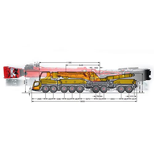 HYZH Technik Bausteine LKW mit Kran Bausatz für Liebherr LTM11200, 8528 Klemmbausteine 2.4Ghz/APP Technik Ferngesteuert… – Bild 6