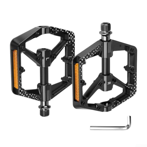 Pedales de plataforma para bicicleta con pasadores antideslizantes de aluminio 2