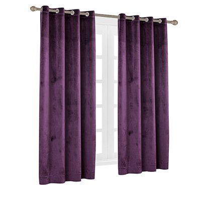 Cherry Home 52-Inch-By-63-Inch Velvet Blackout Grommet Curtain Panel, Purple #TOP2