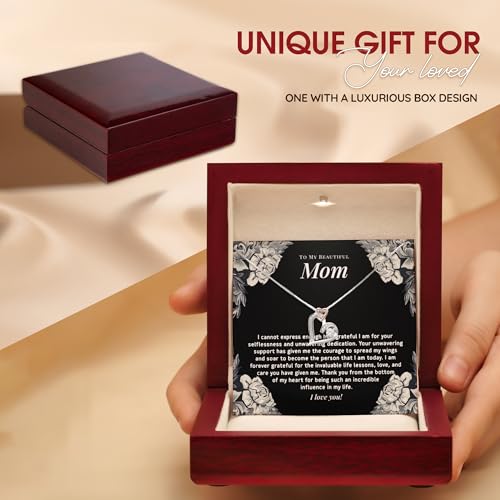 Special Present For Mom From Son or Daughter, "I Need To Say "Mom, I Love You"" Necklace, Christmas Gift, Mother's day Gift, Birthday Gift For Mom With Meaning Message Card and Luxury Gift Box4