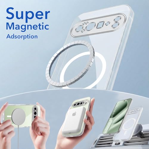 Image of Jkobi Lifetime Anti-Yellow MagSafe Compatible Clear Back Cover Case for Google Pixel 10 Pro XL (Sleek Hard Crystal | Shockproof and Camera Protection)