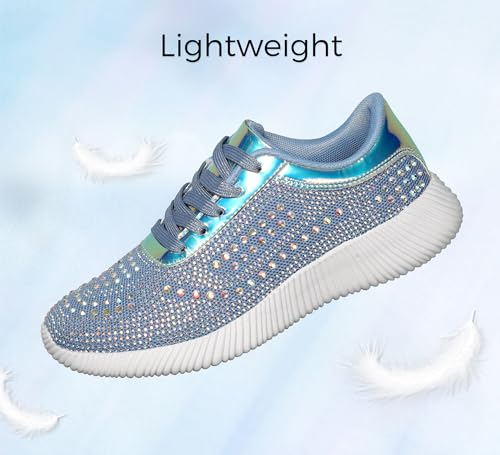 Image of BELOS Women's Glitter Shoes Sparkly Lightweight Metallic Sequins Tennis Shoes Casual Retro Braided Walking Shoes