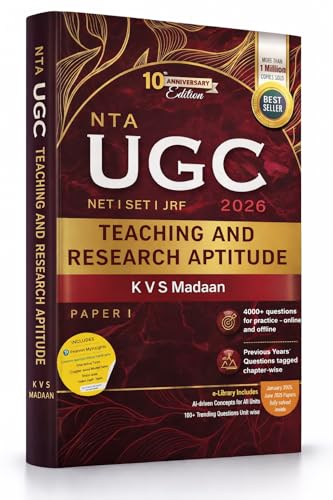 Image of Pearson 2026 UGC NET Paper 1 Teaching & Research Aptitude by KVS Madaan | NET /SET /JRF |4000+ Practice Questions|Unit-wise PYQ| 2026 January & 2025 June Fully solved paper