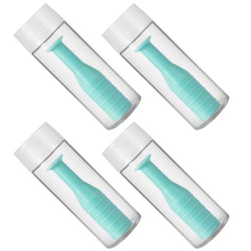 tiyiyok 4 Stück Kontaktlinsen Einsetzhilfe, Kontaktlinsen Entferner, Kontaktlinsensauger mit Luftdichten Fläschchen, für Weiche und Harte Kontaktlinsen (Grün)