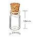 LEFV Mini Cork Top Glass Bottle Vial Charm Kit 3/4 Inch - 25pcs 0.5ml Clear Bottles with Corks & 25pcs Eye Screws - Miniature Empty Sample Jars Message Bottle Small Tiny Size