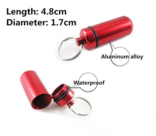 Aluminum Keychain Medication Pill Box Waterproof Portable Mini Travel Pill Boxes Medicine Vitamin Holder Container Dispenser