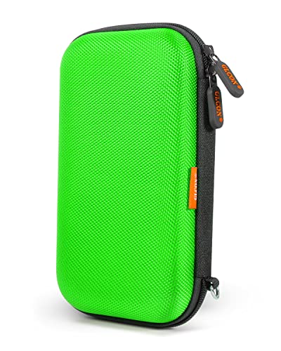 Image of Power Bank Storage Case - GLCON Hard EVA Protective Travel Case - Small Electronic Carrying Pouch for Hard Drive, Cell Phone, Charging Cable, External Battery, Earbuds (Light Green)