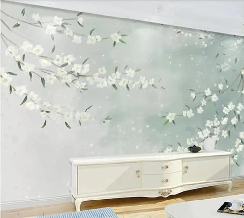 Papier peint mural 3d petites fleurs déco salon TV - 2
