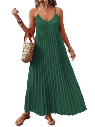 Image of Women's Summer Maxi Dress Spaghetti Strap Long Beach Sun Dress