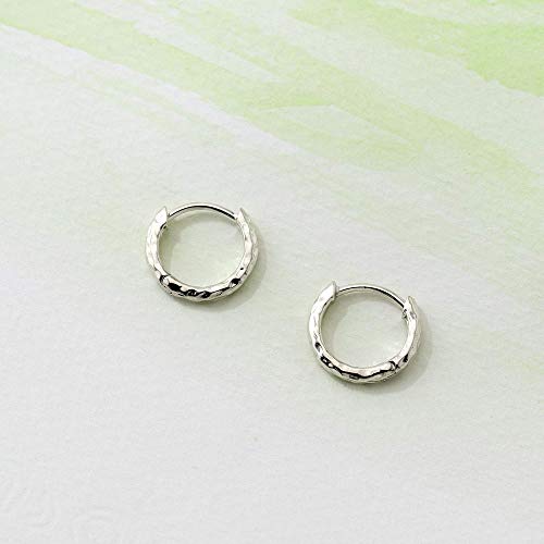 Boma Jewelry Sterling Silver Textured Huggie Hoop Earrings3