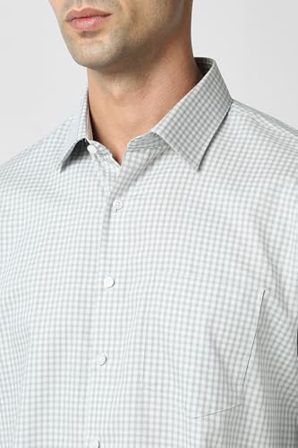 Image of Van Heusen Formal Checkered Shirt for Men| Premium Cotton| Full Sleeves| Slim Fit |Breathable Fabric