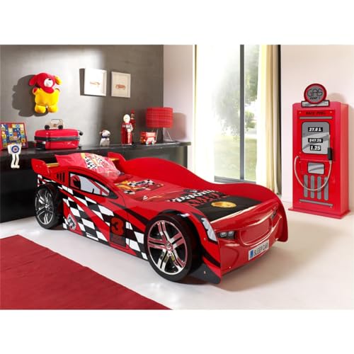 AltoBuy Turbo - Lit Voiture de Course 90x200cm + Armoire 1 Porte