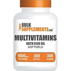 BulkSupplements.com Multivitamin Softgels – Daily Multivitamin, Multimineral Supplement, Multivitamin for Adults wit Fish Oil – Gluten Free, 1 Softgel per Serving, 300 Count (Pack of 1)