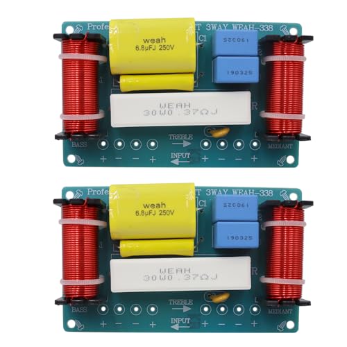 Ieron Lot de 2 filtres croisés pour Haut-parleurs, Filtre croisé à 3 Voies, filtres croisés à 3 unités pour Haut-parleurs