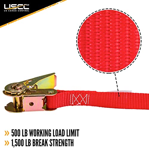 Us Cargo Control Endless Ratchet Strap, 1 Inch Wide X 20 Foot Long Open End Ratchet Strap, Red Endless Ratchet Strap Tie Down With Many Uses, Perfect Small Cargo Strap With Ratchet #TOP1