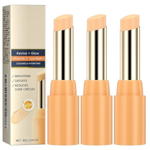 Genérico Bálsamo para los Ojos,Crema hidratante para los Ojos, Bálsamo reafirmante para Debajo de los Ojos con Vitamina C, Ilumina el Tono de la Piel, Reduce la hinchazón, para Las ojeras Fatiga,3PCS