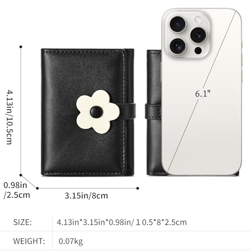 Wallet Women Small Compact Trifold Leather RFID Blocking Card Holder Ladies Mini Purse with ID Window4