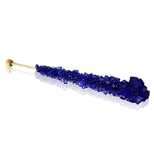 Extra Large Rock Candy Sticks: 36 Navy Blue Crystal Rock Candy Sticks - Blueberry - Individually Wrapped For Party Favors, Candy Buffet, Showers, Receptions, Bridal And Baby Showers - Bulk Candy #TOP1