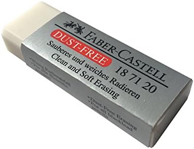 [Pack of 4] Faber-Castell Large Pencil Eraser Dust Free Clean and Extra Soft Erasing for Art, Office, School USE (6.2x2x1.25cm)