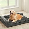 Orthopedic Dog Beds for Large Medium Dogs Waterproof Egg Foam Dog Sofa Bed with L Bolster Sides Washable Large Dog Bed with Removable Cover Non Slip Bottom 36 x 23 inch Gray