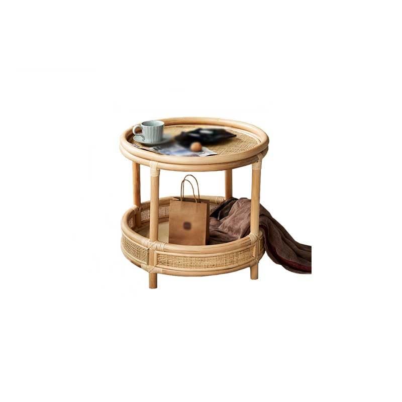 eexbz Sofa Rattan Wooden Sofa Side Table Living Room Modern Coffee Table Home Round Table Sofas for Living Room