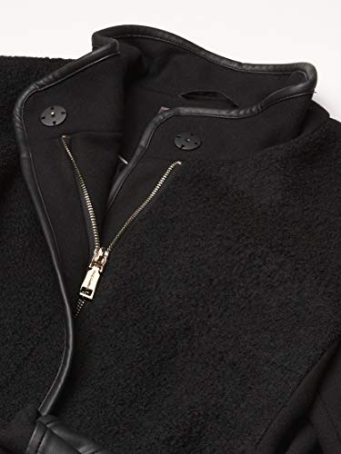 Vince Camuto Women's Mixed Fabric Wool Coat, Solid Black, S #TOP2