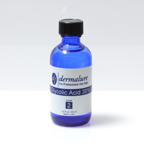 Dermalure Glycolic Acid Peel 30% 1oz. 30ml (Face Exfoliant, Evens Skin Tone, Minimizes Wrinkles)