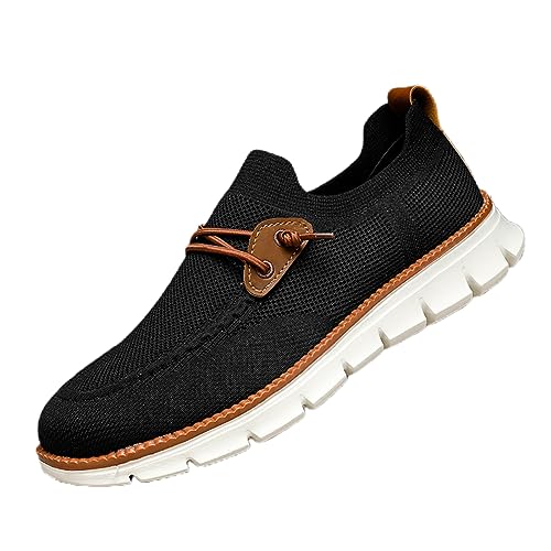 Men's Slip-on Loafers with Arch Support - Extra Cushioning, Pain Relief, Canvas Retro Casual Flat Walking Shoes