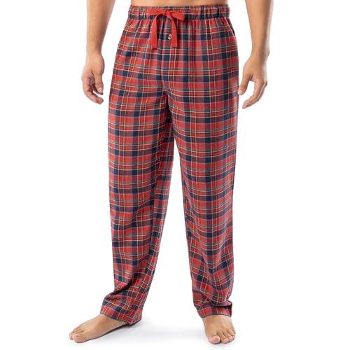 Image of Fruit of the Loom Men's Jersey Knit Top and Flannel Pant Pajama Sleep Set