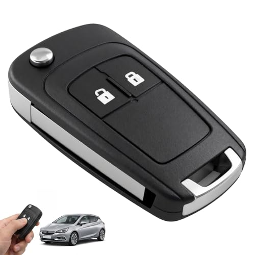 2 Boutons Coque de Clé de Voiture pour Opel Astra J Corsa E Adam Insignia Mokka Zafira Meriva B, Boîtier de Clé de Voiture pour Vauxhall Chevrolet Cruze, 2...