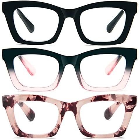 REAVEE 3 Pack Blue Light Blocking Reading Glasses Cover